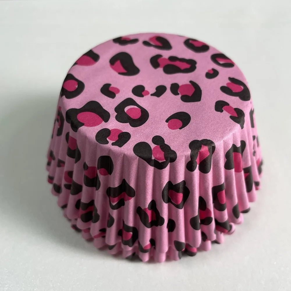 Caissette à Cupcake Rose Léopard Moderne