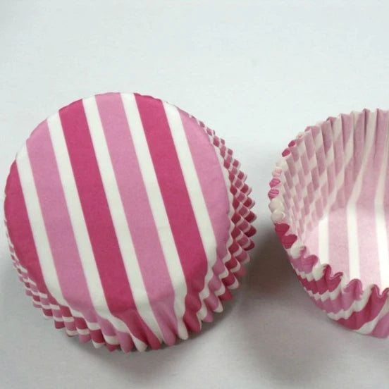 Caissette Cupcake Rose Rayée Design