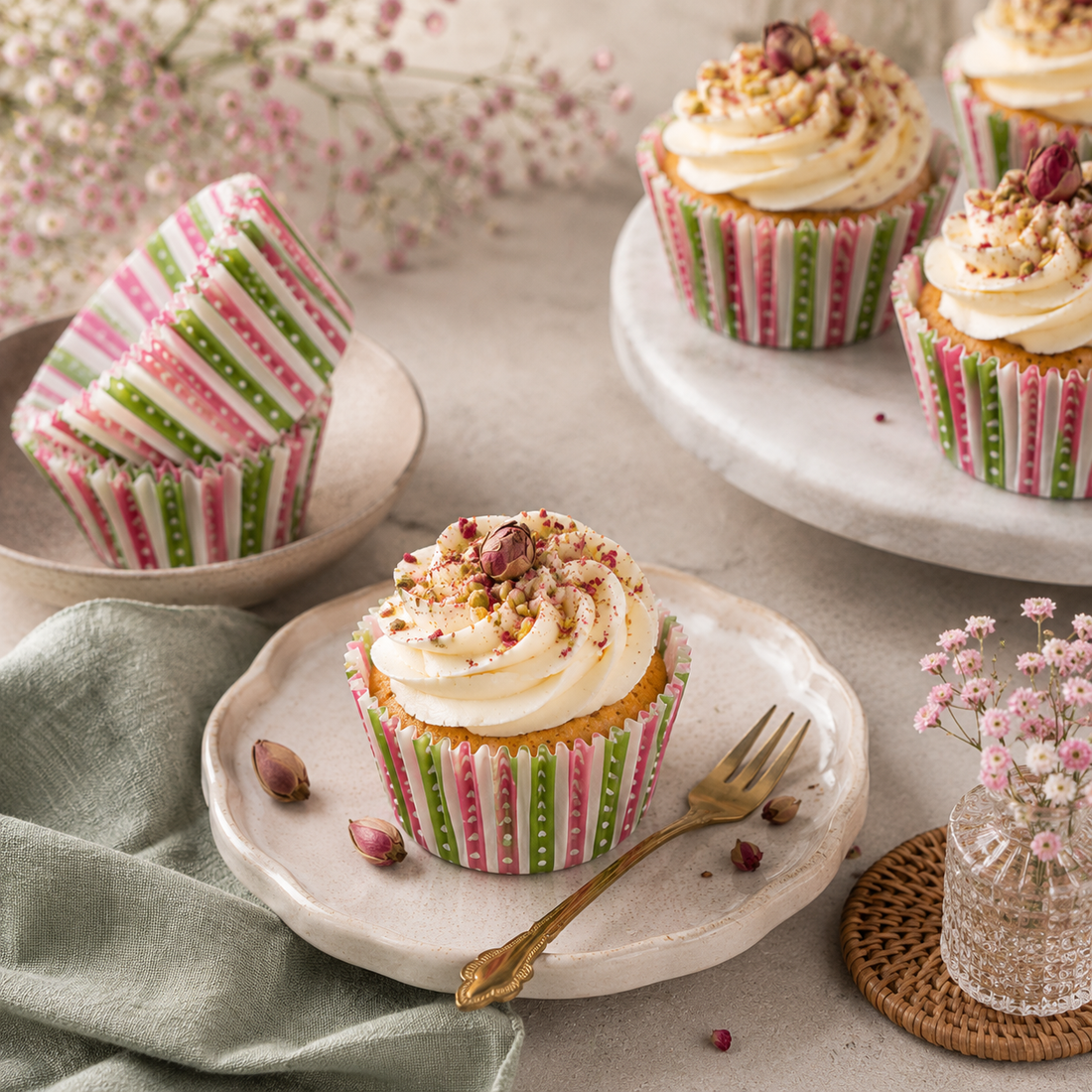 Caissette Cupcake Rouge Elégante Design