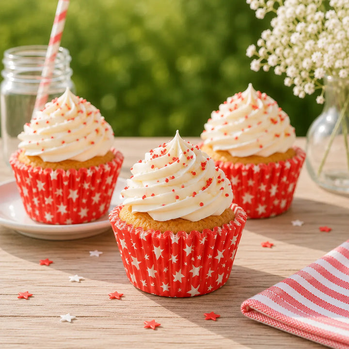 Caissette à Cupcake Rouge Etoilée