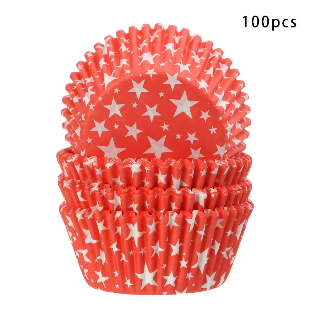 Caissette à Cupcake Rouge Etoilée Minimaliste