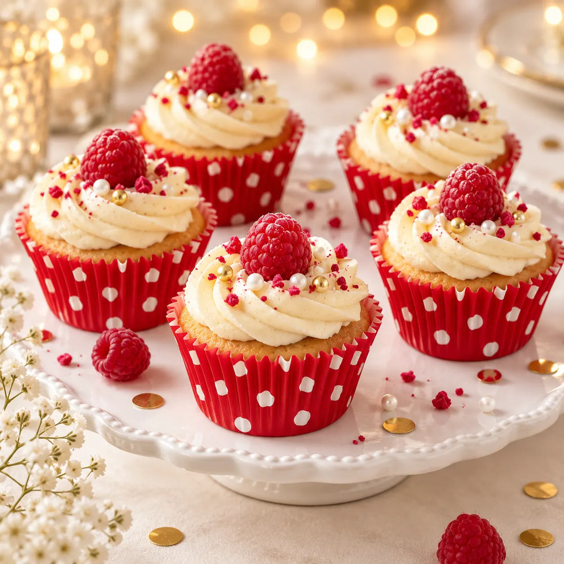 Caissette à Cupcake Rouge à Pois retro