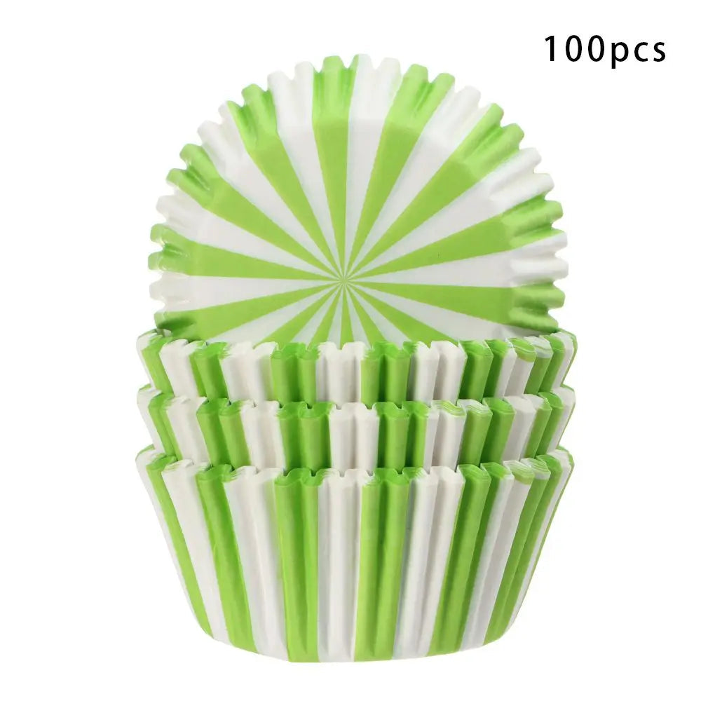 Caissette à Cupcake Vert et Blanc Unique