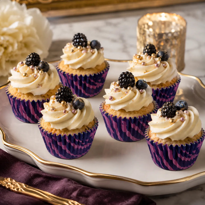 Caissette à Cupcake Violet Zèbre