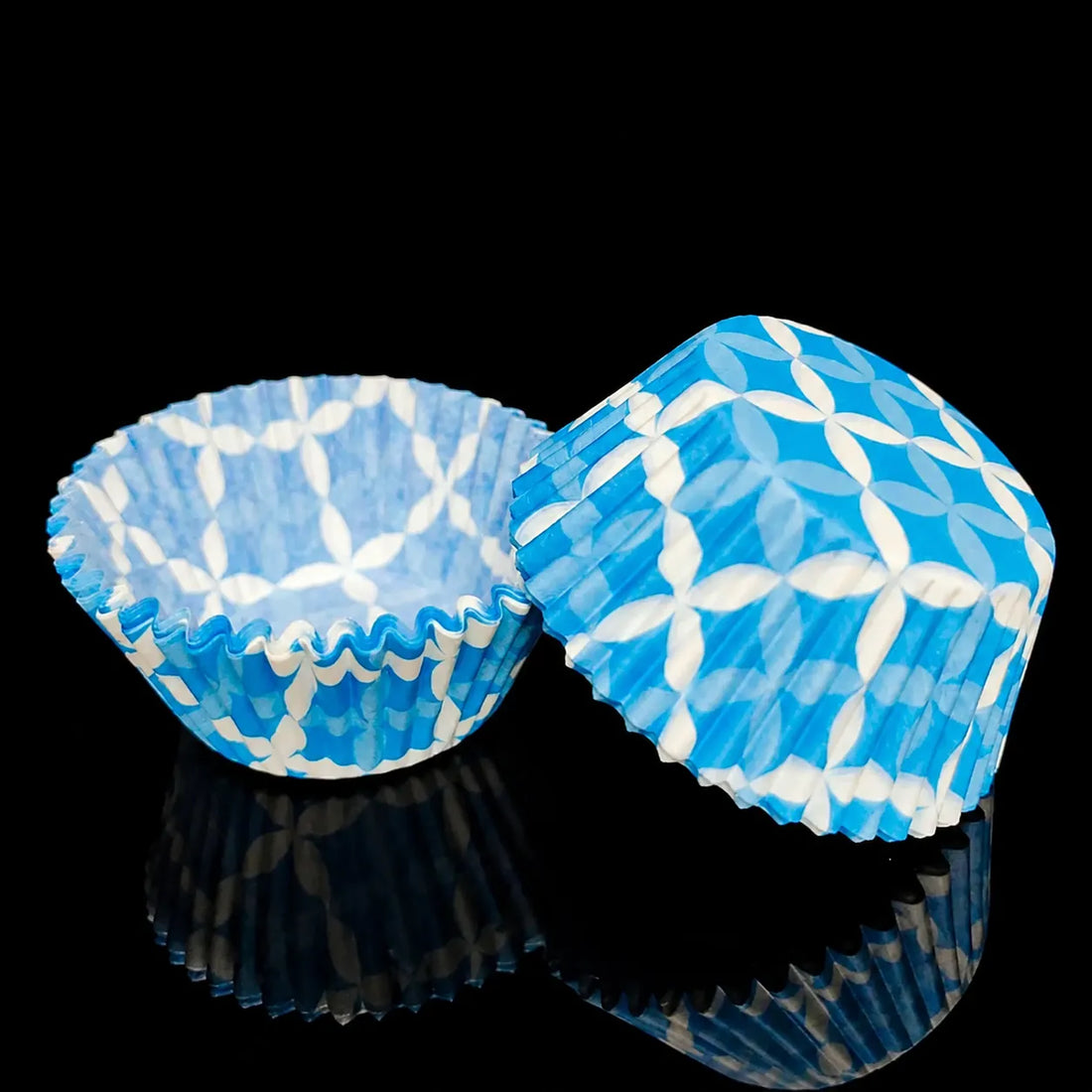 Caissette à Cupcake en Papier Bleu Moderne