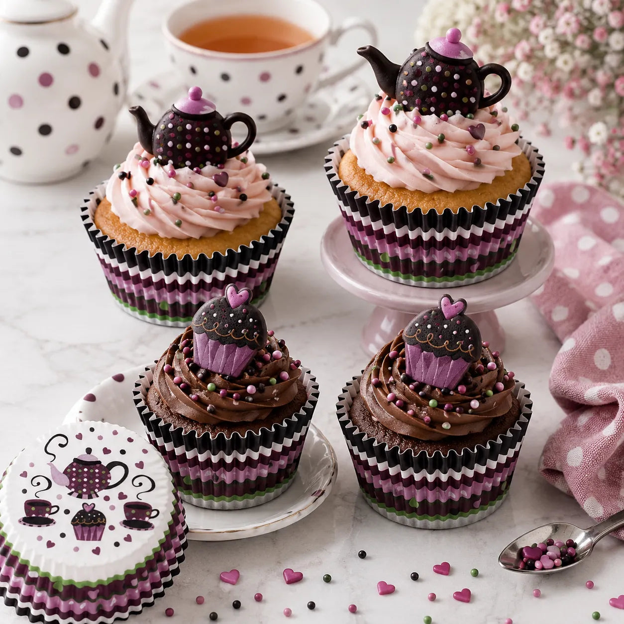 Caissette Cupcake en Papier Violet 