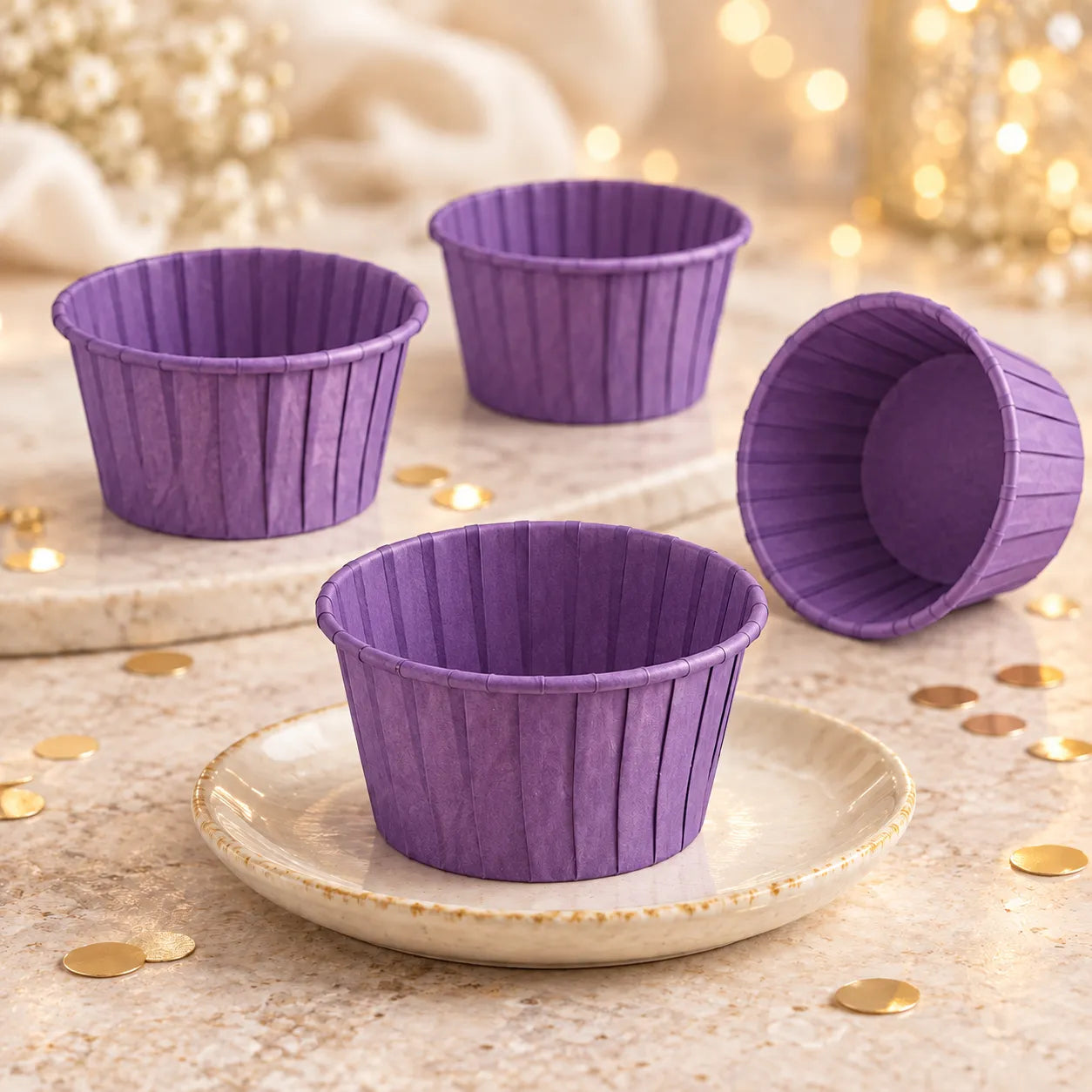 Caissette Muffin En Papier Violet tendance