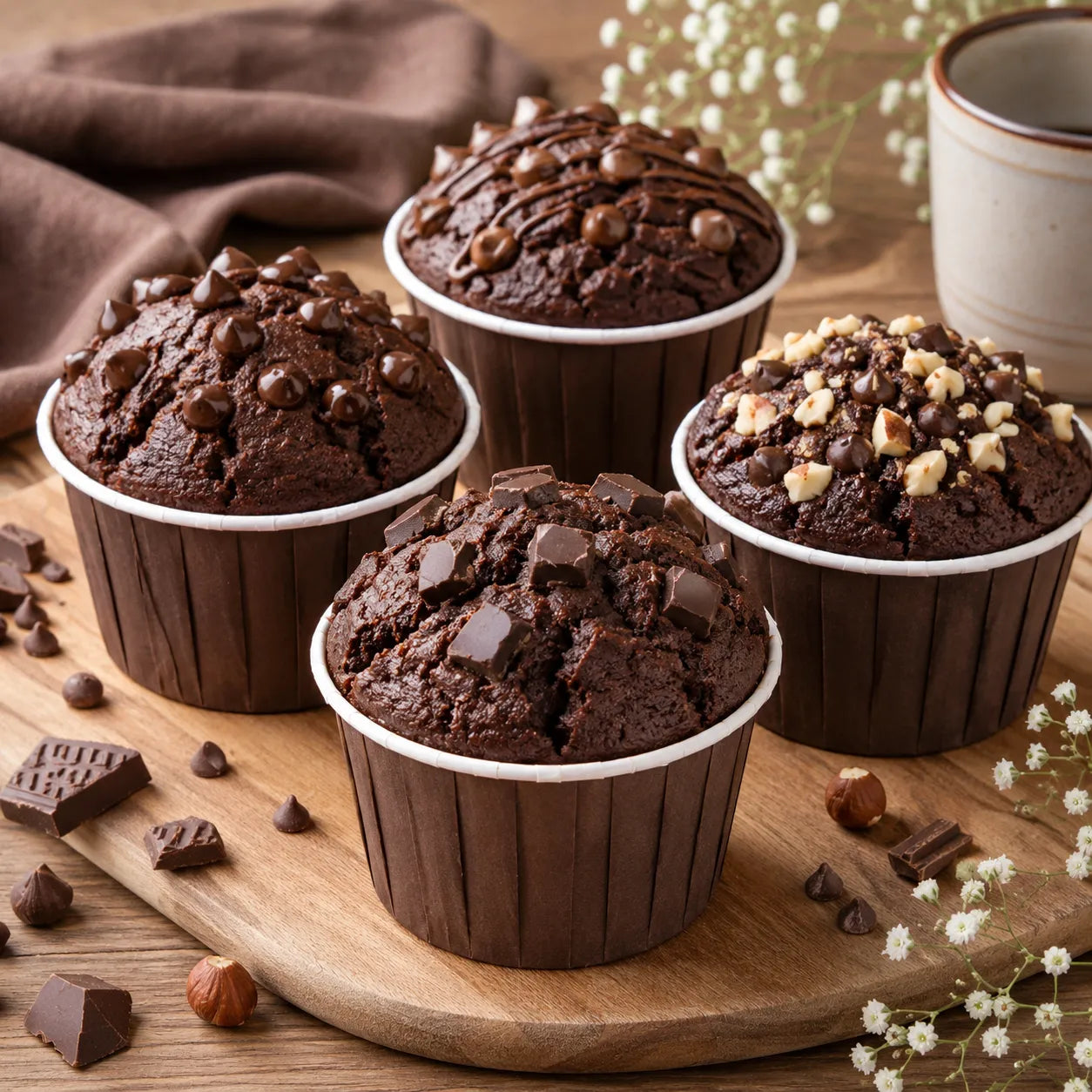 Caissette Muffin Marron en Papier