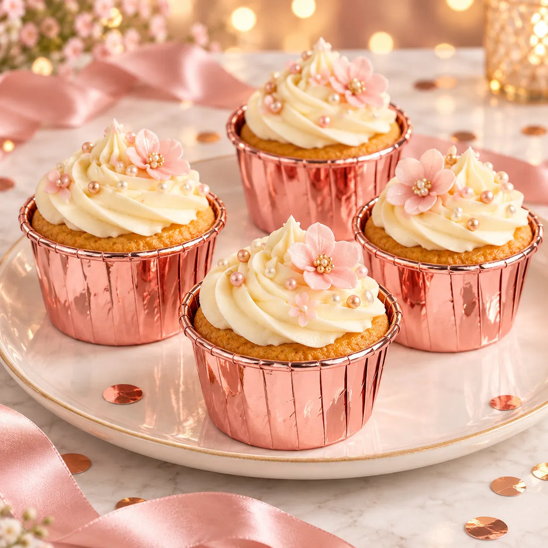 Caissette Muffin Rose Gold classe