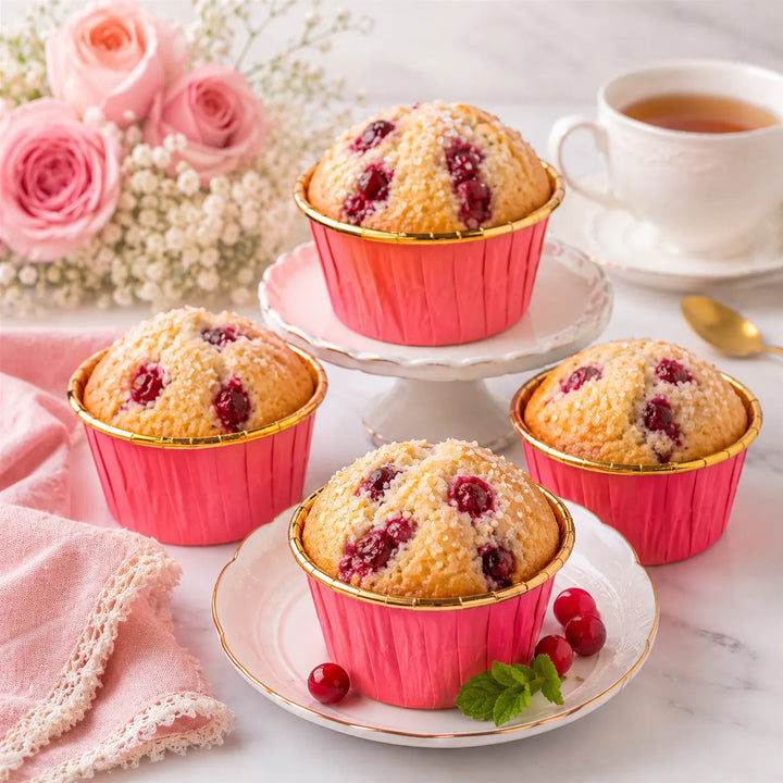 Caissette à Muffin Rouge et Doré 