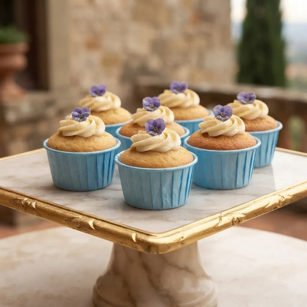 Caissette Muffin en Papier Bleu Résistant