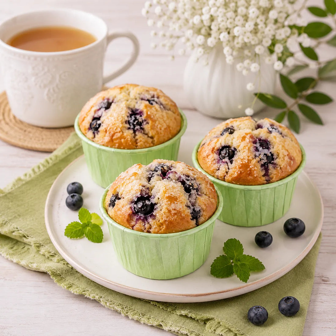 Caissette à Muffin en Papier Vert 