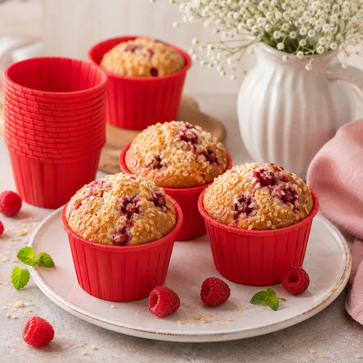 Caissette Pour Muffin en Papier Rouge 