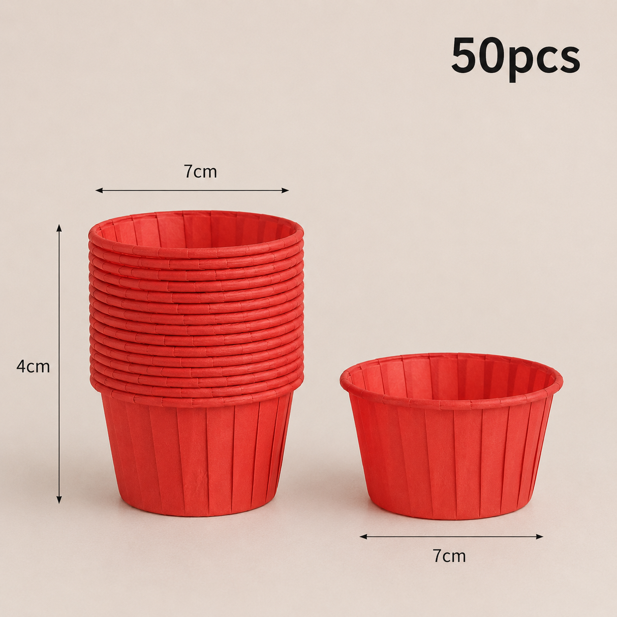 Caissette Pour Muffin en Papier Rouge Dimensions