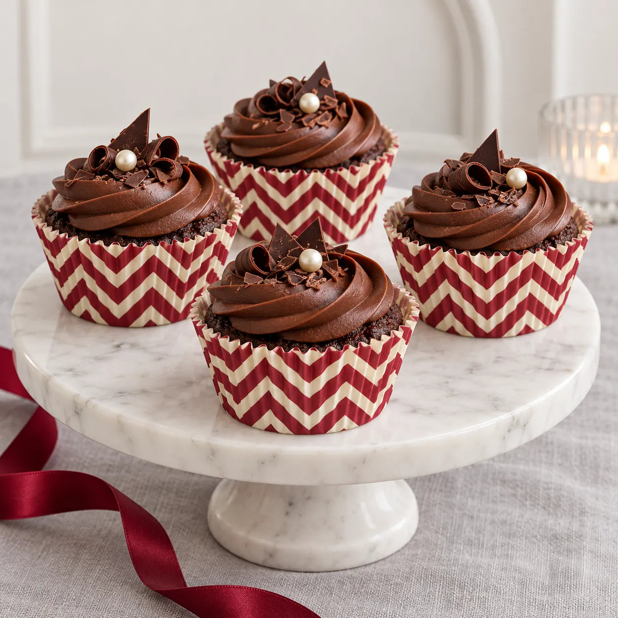 Caissette en Papier Bordeaux Pour Cupcake original