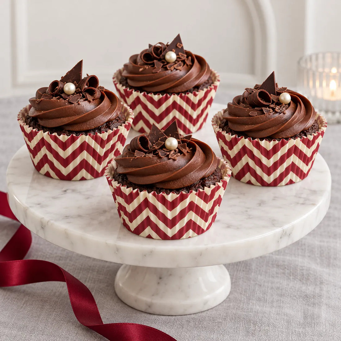 Caissette en Papier Bordeaux Pour Cupcake original
