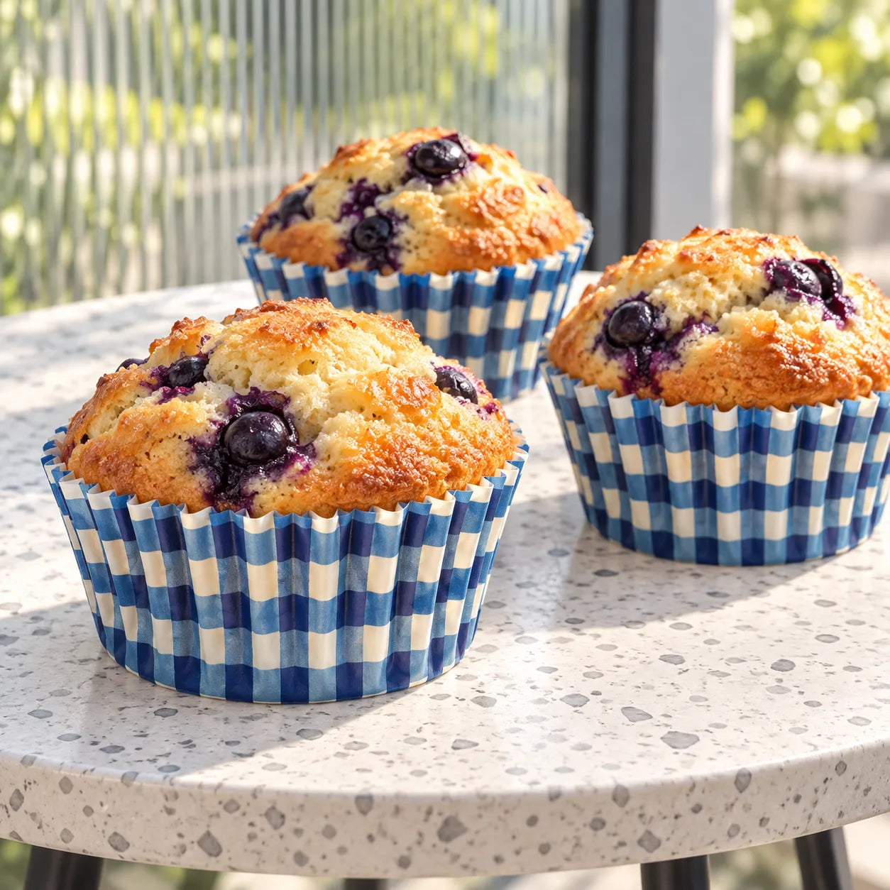 Caissette pour Cupcake Carreaux Bleu Résistant