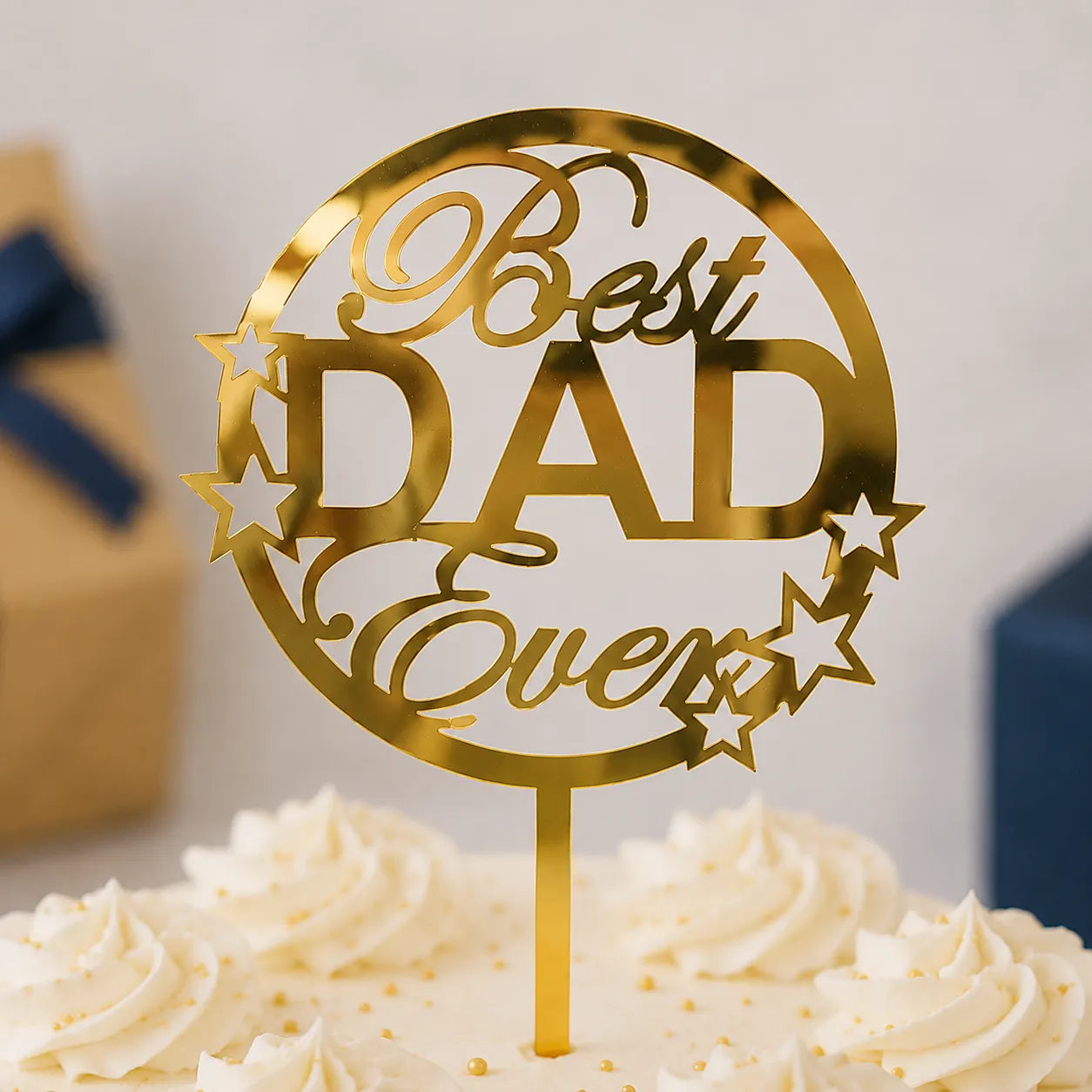 Cake Topper Best Dad Ever raffiné