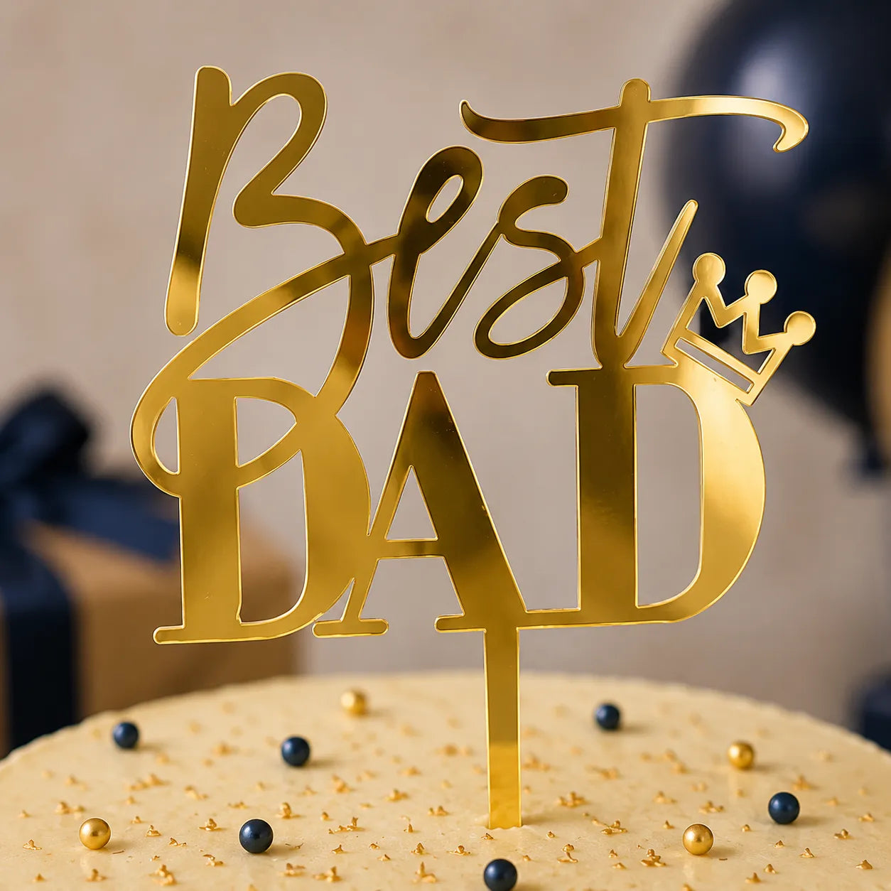 Cake Topper Best Dad raffiné