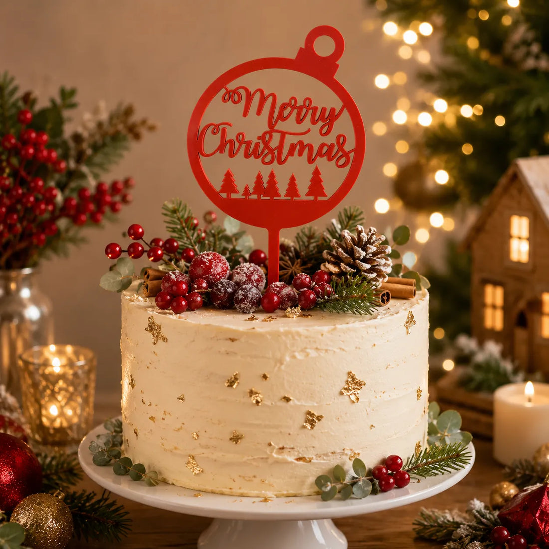 Cake Topper Boule de Noël