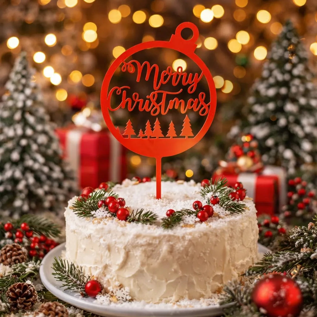 Cake Topper Boule de Noël Unique