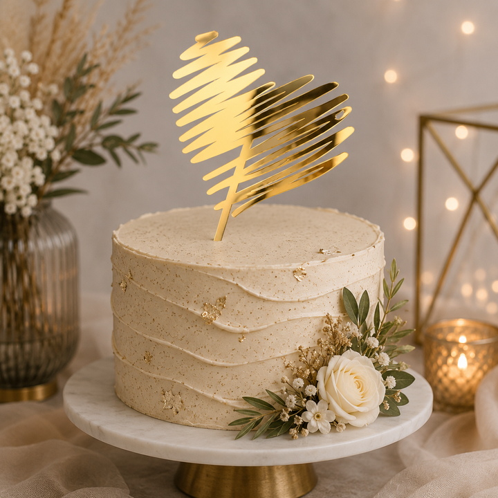 Cake Topper Cœur Doré Original