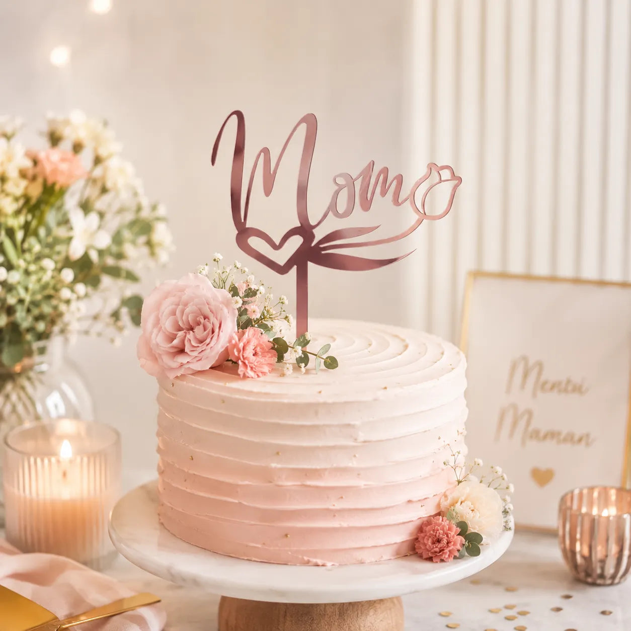 Cake Topper Décoratif Mom Chic