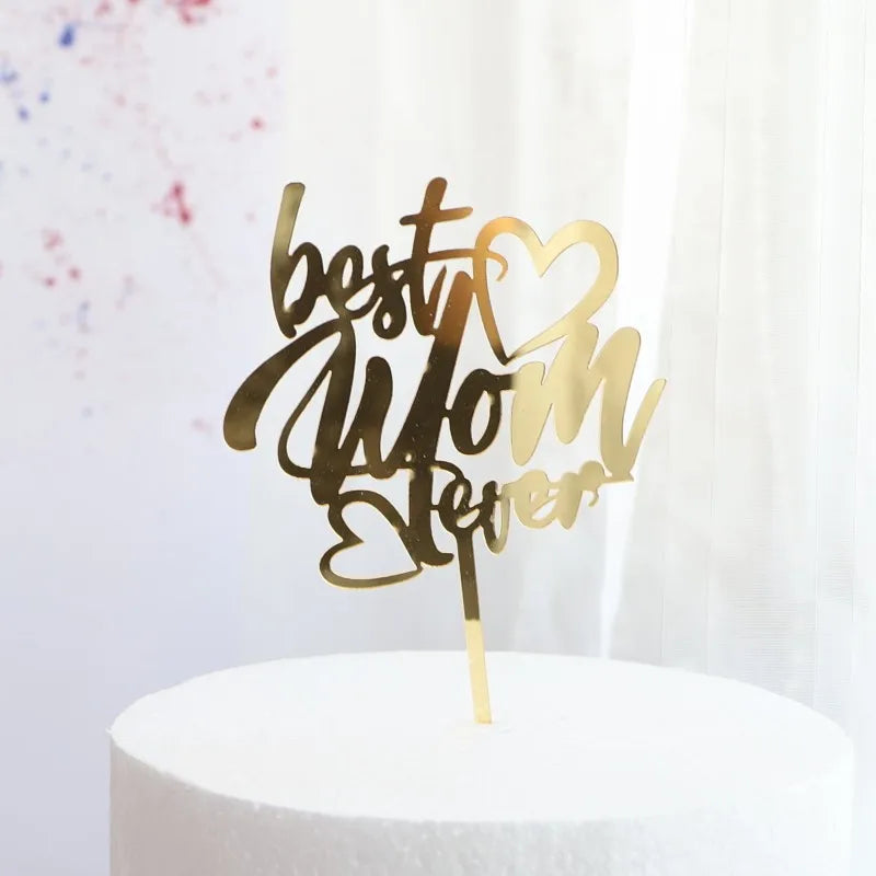 Cake Topper Doré Best Mom Chic