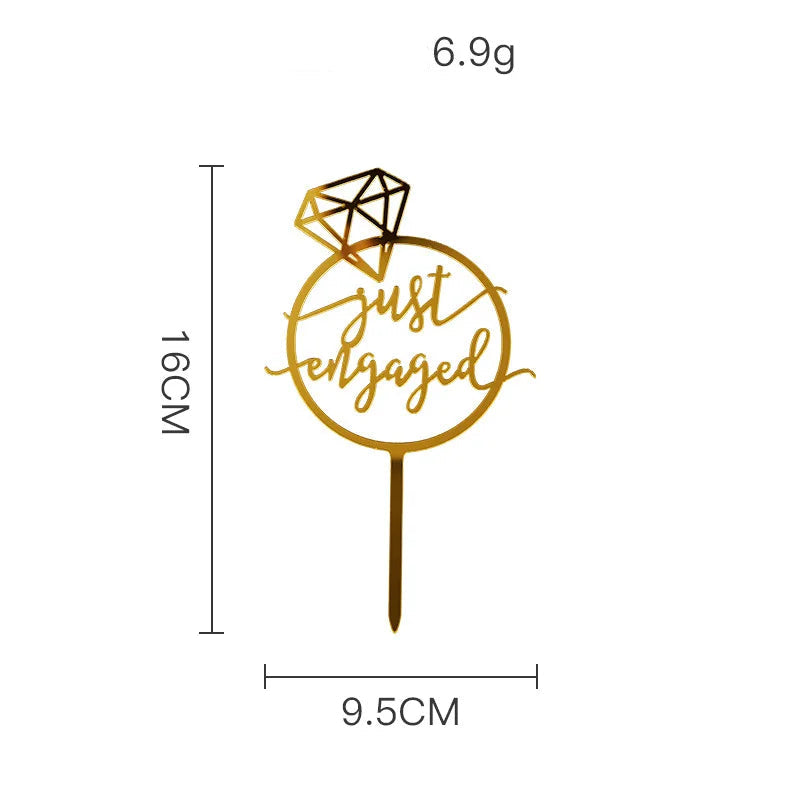 Cake Topper « Just Engaged » Chic