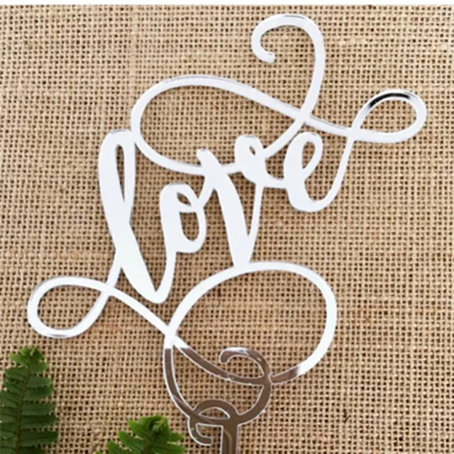 Cake Topper Love Argenté Chic
