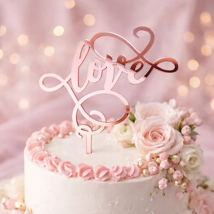 Cake Topper Love Rose Gold