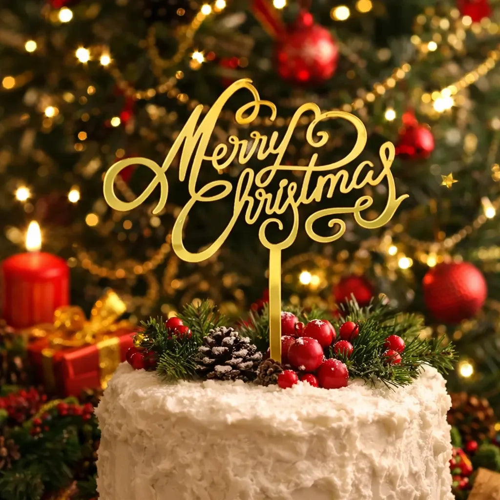 Cake Topper Merry Christmas