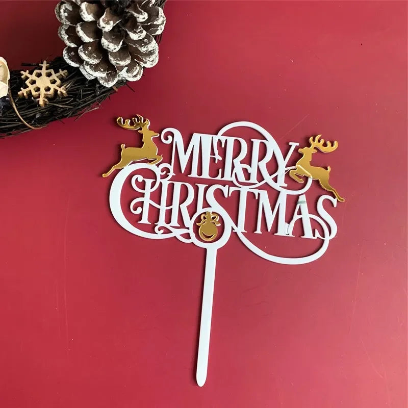 Cake Topper Merry Christmas Design Chic