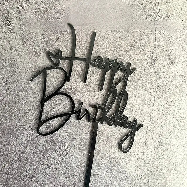 Cake Topper Noir Cœur Chic2
