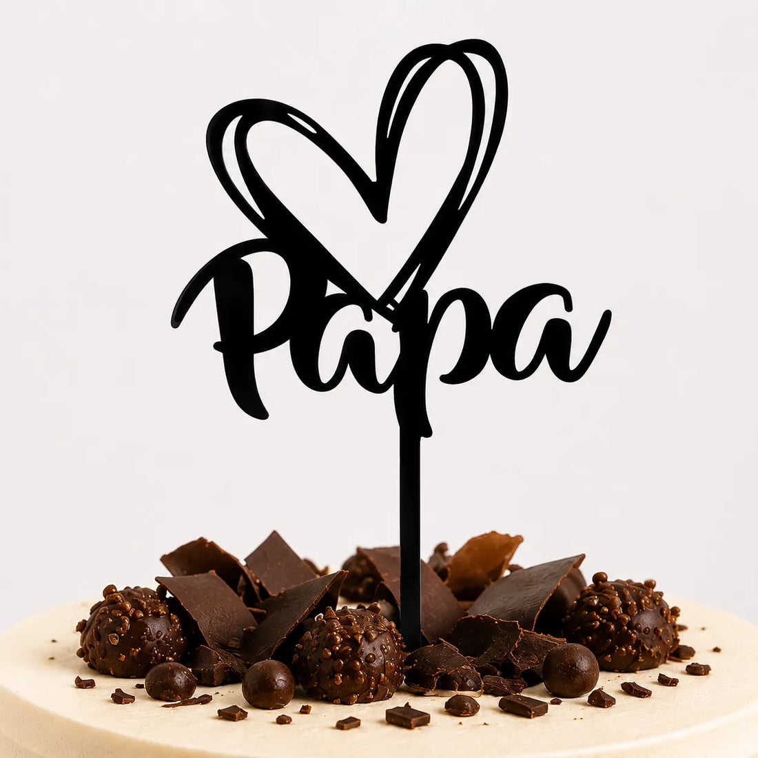 Cake Topper Noir Papa élégant