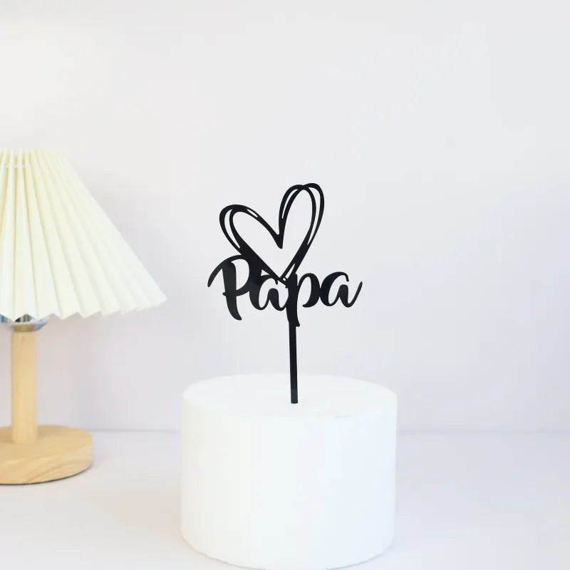 Cake Topper Noir Papa sobre