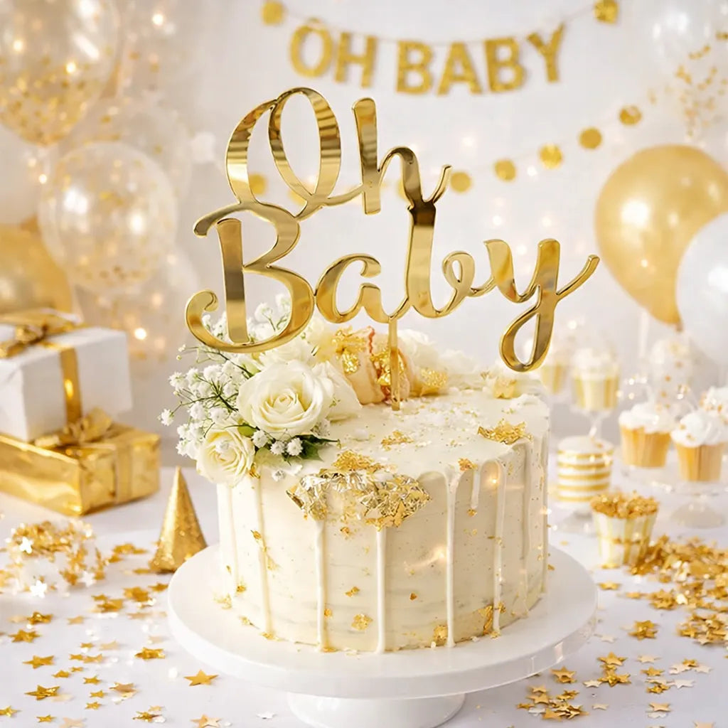 Cake Topper Oh Baby Doré