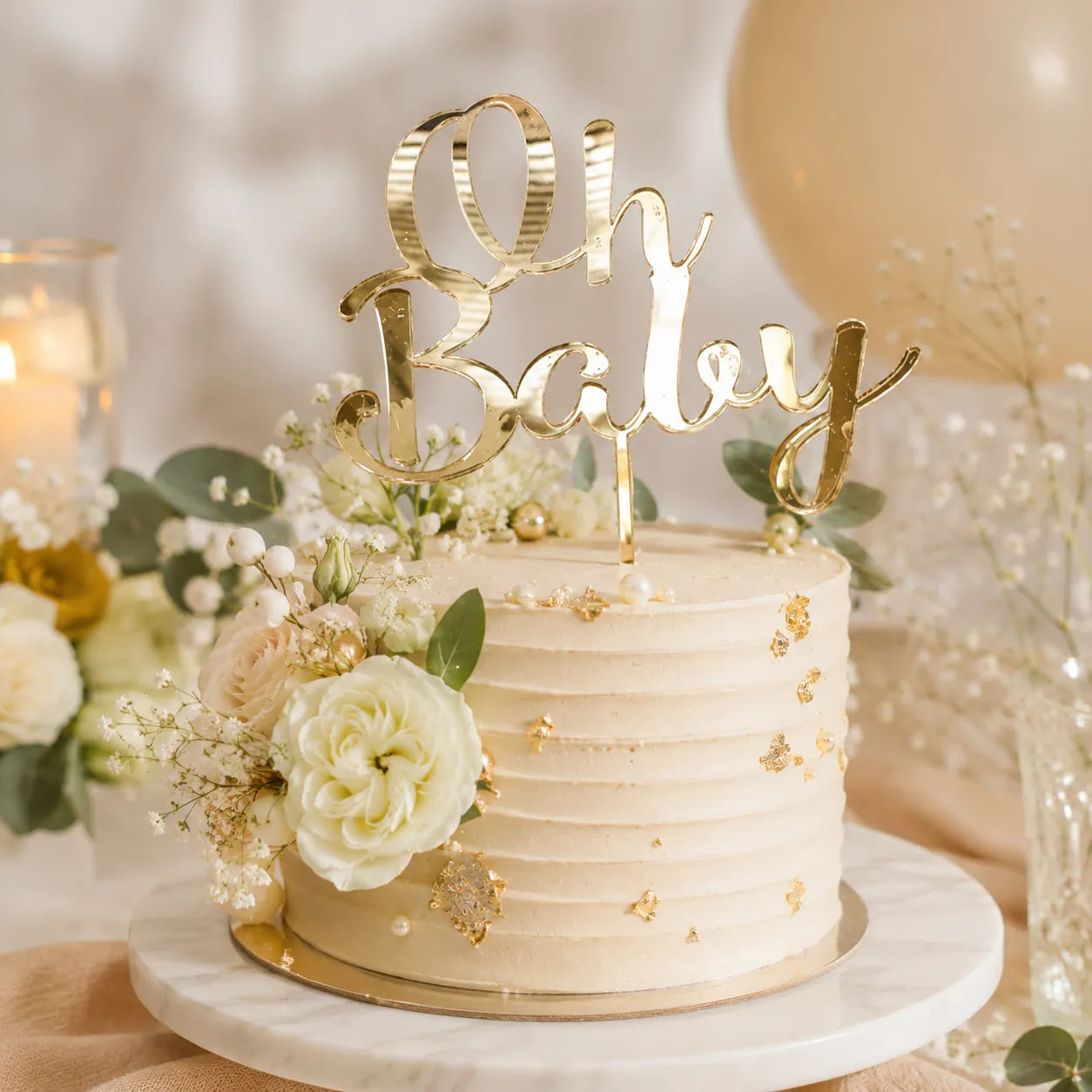 Cake Topper Oh Baby Doré Unique