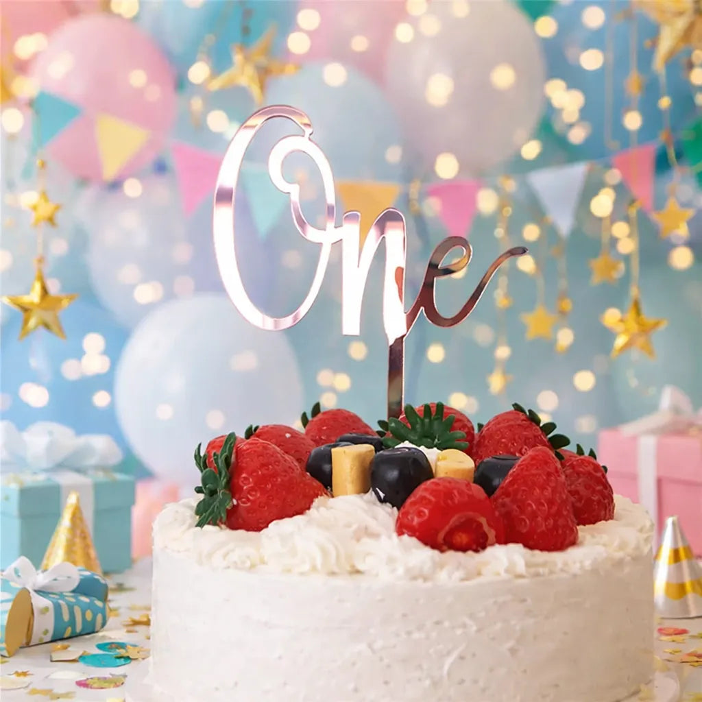 Cake Topper One Rose Gold
