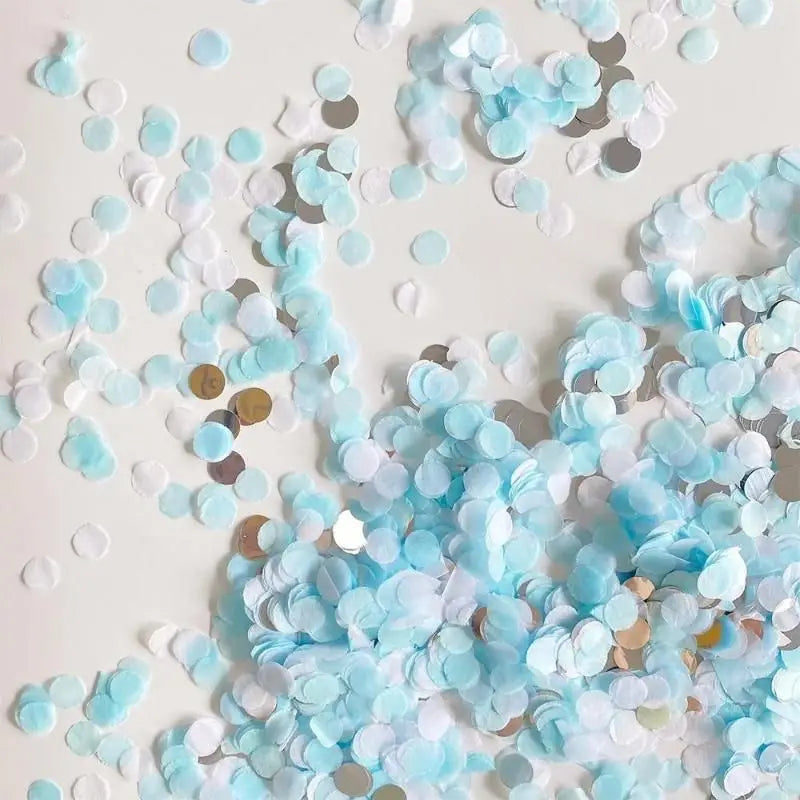 Canon à Confettis Baby Shower Bleu Minimaliste