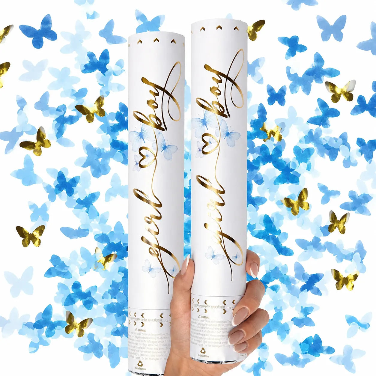 Canon à Confettis Papillons Bleus Original