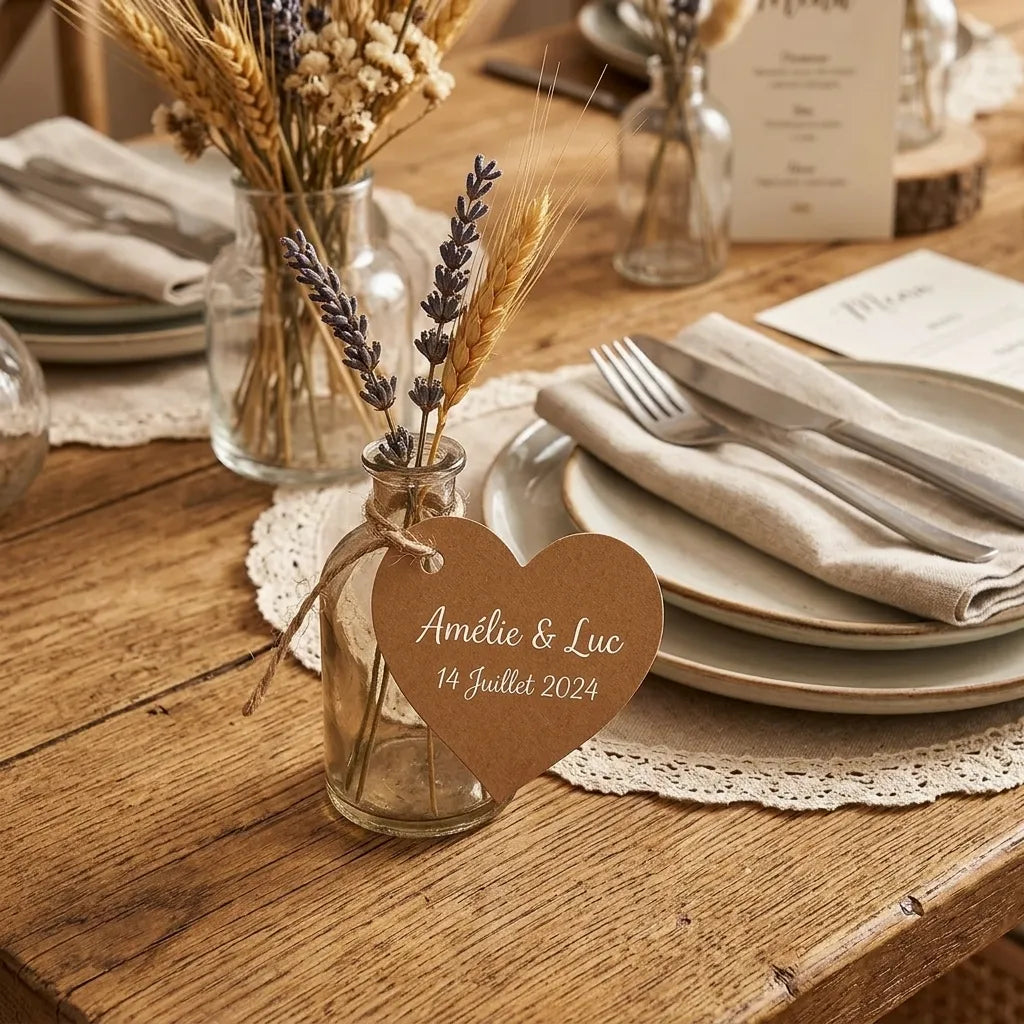 Carte Place Vierge Mariage Cœur Design Unique