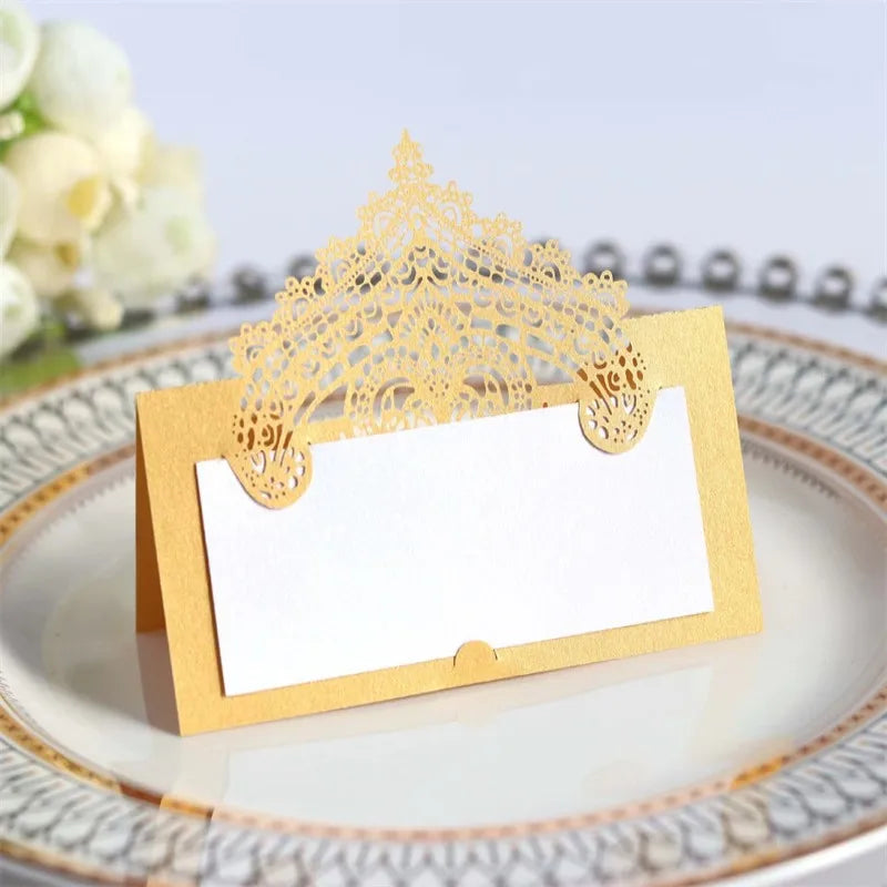 Carte pour Marque Place Mariage Doré Chic
