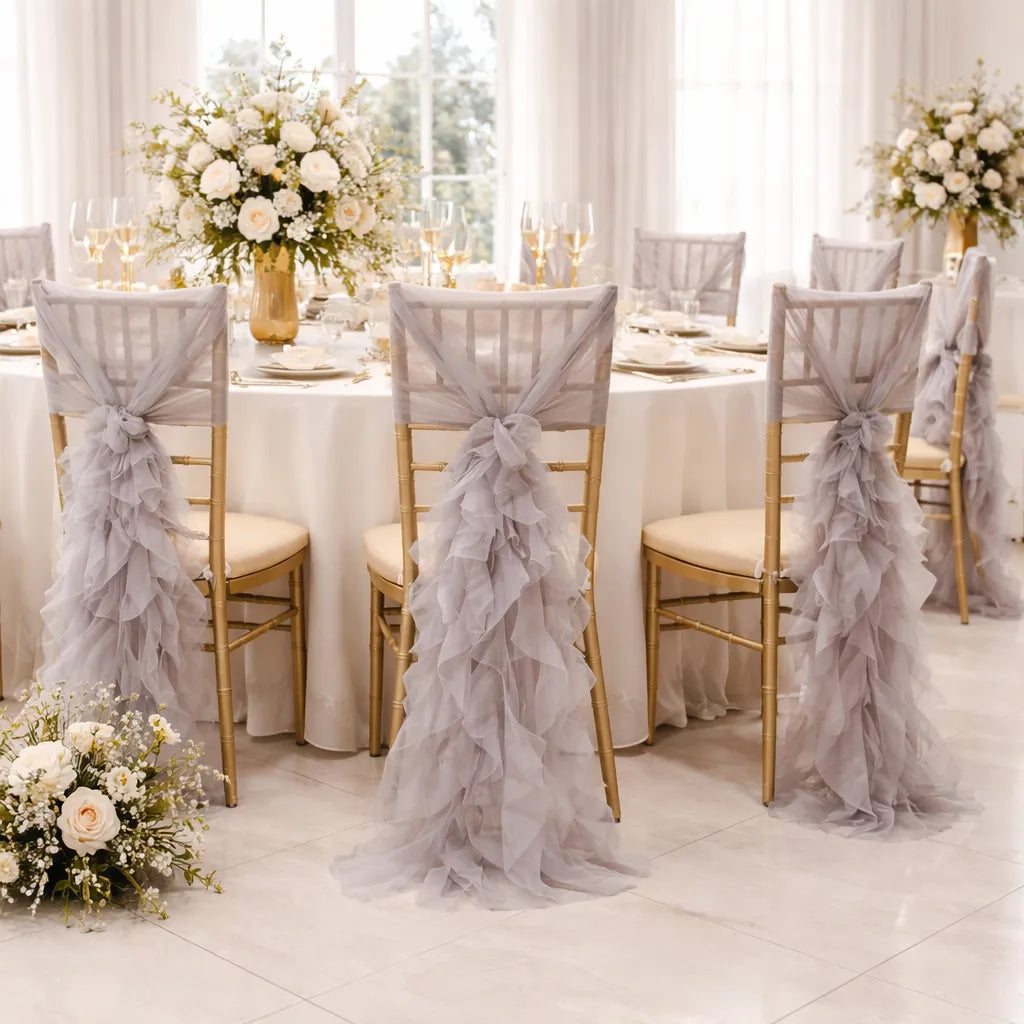 Ceinture de Chaise Mariage Originale à Volants