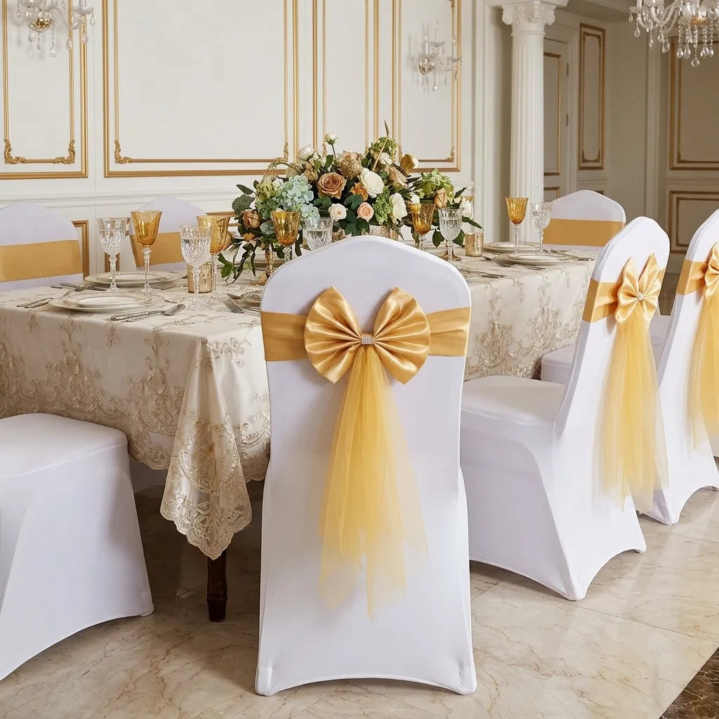 Ceinture de Chaise Mariage à Voile Minimaliste
