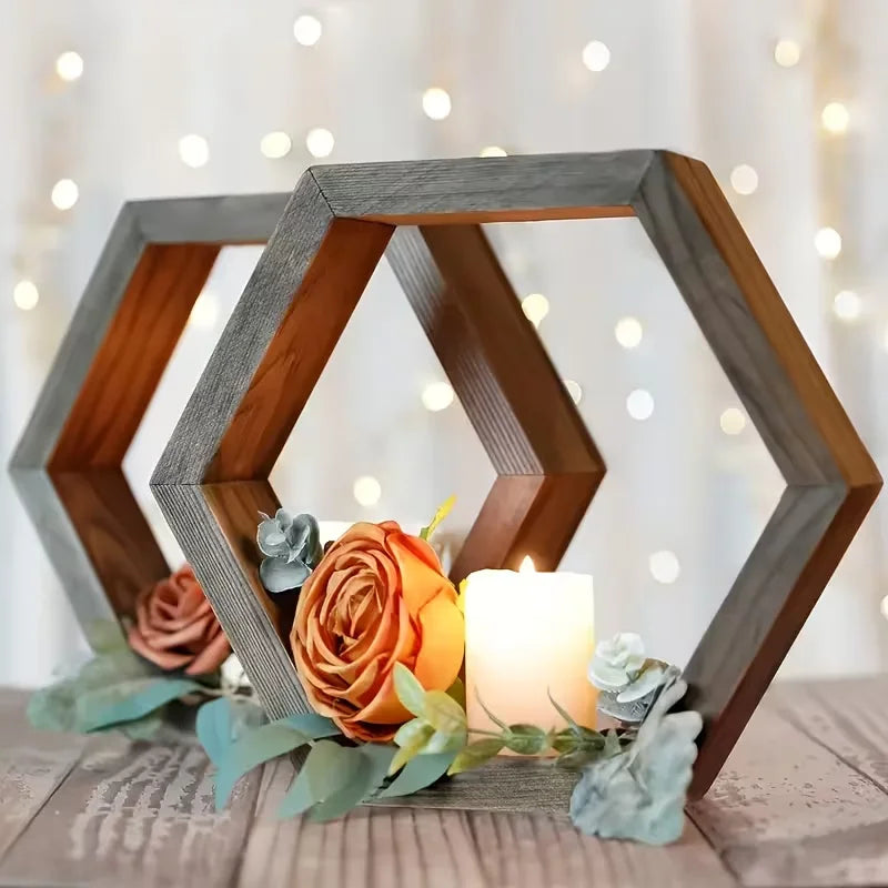 Centre de Table Bois Mariage Elégant