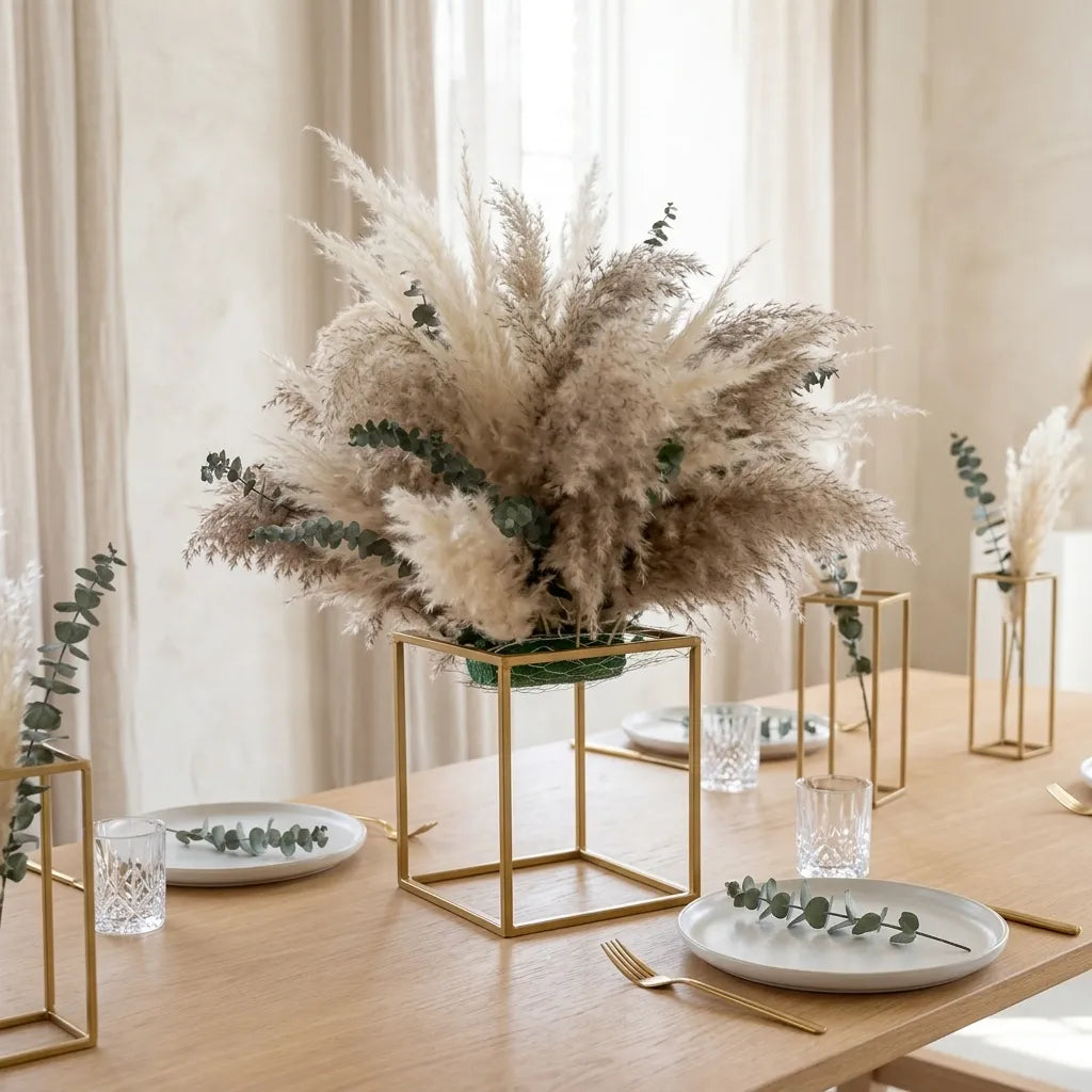 Centre de Table Mariage Pampa Minimaliste