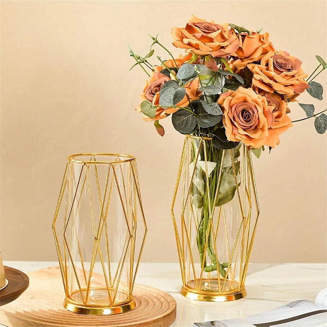Centre de Table Mariage Vase Géométrique Chic