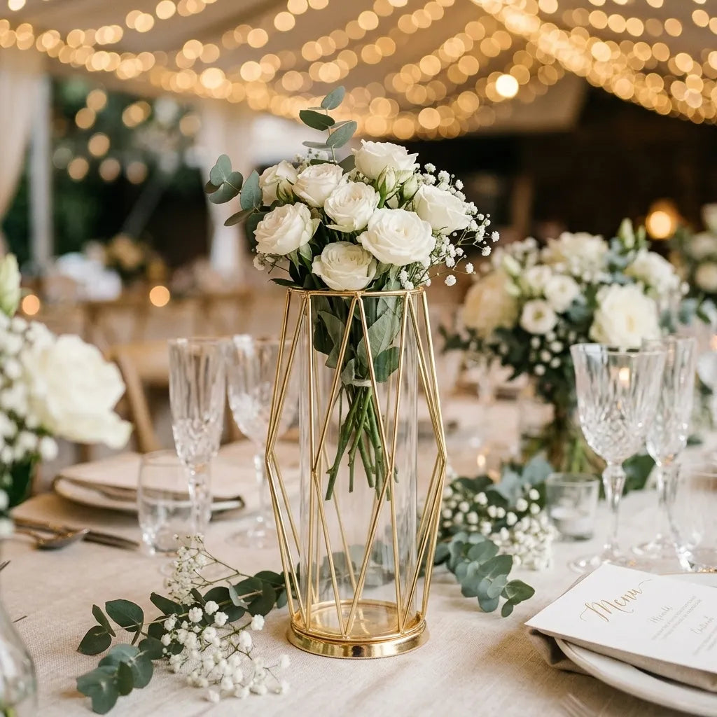 Centre de Table Mariage Vase Géométrique Elégant Cool