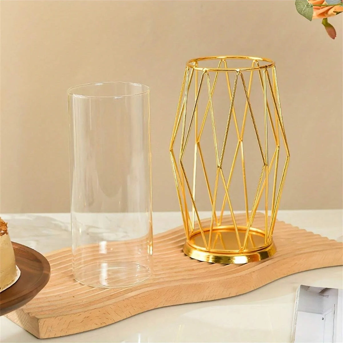 Centre de Table Mariage Vase Géométrique Raffiné